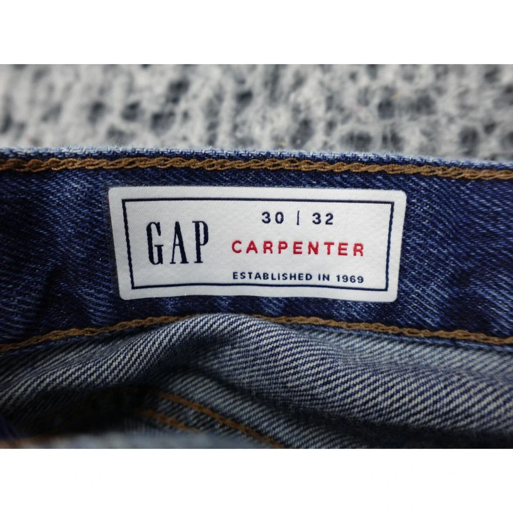 Gap Carpenter Shorts Mens 30 Blue Cut Off‎ Raw Hem Denim Utility